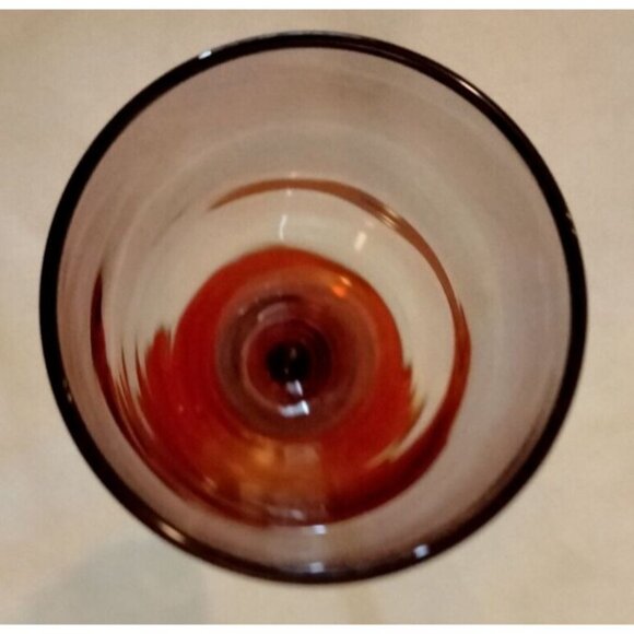 Clear Ruby Red Champagne Flute Tall Stem Fluted Glass Holiday Christmas Wedding - Picture 5 of 7